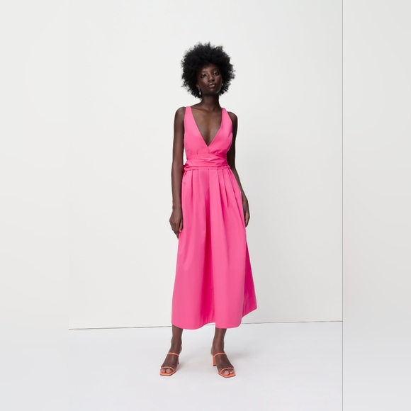 Zara Pink Tied Poplin Dress size small - Picture 1 of 11